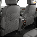 Seat Back Protectors for Kids, Car Kick Mats for Front Seats (Gray) | With Large Pocket Organizer, Waterproof, Protects Against Dirt, Scuffs & Scratches, Fits Most Vehicles, 2PCS