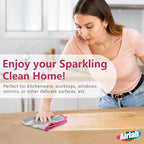 Airlab Glass Polishing Cloth Streak Free Miracle Cleaning Cloth Lint Free Microfiber Cleaning Rags for Glasses Kitchen Dish Mirrors Easy Clean, Pack of 6, 12" x 12", Sliver-Pink