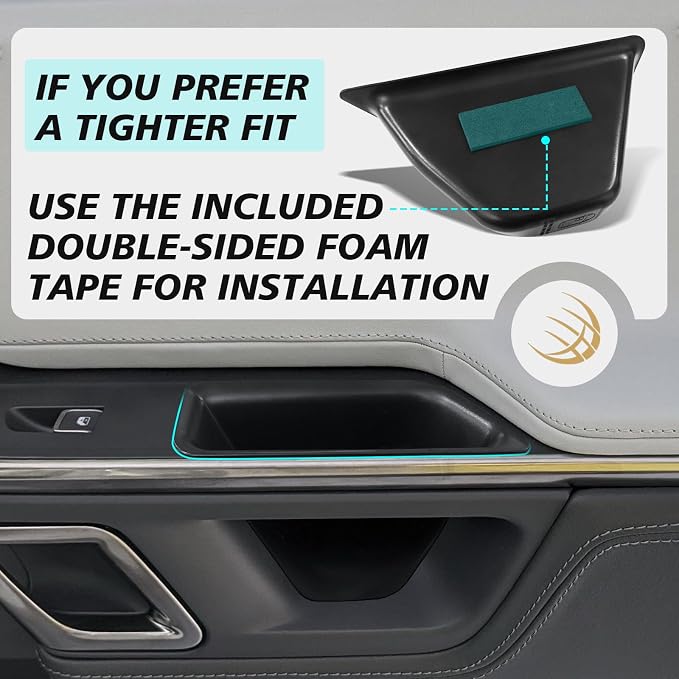 Upgrade 4PCS Front & Rear Door Side Storage Organizer fit for Rivian R1T/R1S 2026 2025 Gen2 Interior Accessories Inner Door Handle Storage Box Insert Tray ABS Material Anti-Scratch