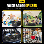 Car Trunk Organizer - 65L Collapsible Trunk Organizer with Lid, Sturdy Car Storage for SUV Auto Truck Van with Adjustable Straps and Non Slip Bottom
