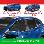 Goodyear Shatterproof in-Channel Window Deflectors for Honda CR-V (CRV) 2017-2022, Rain Guards, Window Visors for Cars, Vent Deflector, Car Accessories, 4 pcs - GY008508