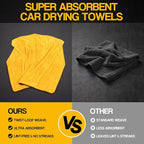4 Pack Twisted Loop Car Drying Towel, 36x24 in Car Towels Cleaning Supplies, Reusable Shammy Quick Dry Cloth for Carwash, for Auto, Boat, Kitchen, Windows & Bathroom（Yellow）
