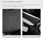 Patchwork Leather Center Console Covers for Cars,Upgraded Arm Rest Cover for Car with Side Storage Pocket for Car Seat Organizer,Middle Console Cover Stylish Car Decoration (Gray)
