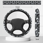 Black Cat Steering Wheel Cover 15 Inch Universal Neoprene Steering Cover | Cat Car Accessories Decor Non-Slip Fit Auto SUV Truck, Cats Mom Gifts for Women Men Birthdays Festivals