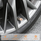 4 Pack Handmade Crystal Rhinestone Car Tire Valve Stem Caps, Car Wheel Tire Valve, Attractive Dustproof Bling Car Accessories, Universal for Cars, Trucks and Motorcycles-Orange