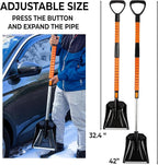 Extendable Snow Squeegee,Ice Scraper and Shovel 42" 5- Rotating Snow Squeegeee Head, 3-1 Extndable Ice Scraper,Shovel with Egonormic Handle Heavy Duty (2-Pack)