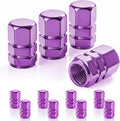 Car Tire Valve Stem Caps, 12pcs Air Caps Cover, Universal for Cars, SUVs, Bike, Trucks and Motorcycles-Purple