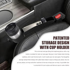 Car Seat Gap Plug with Storage Slot, Car Seat Gap Filler, 2PCS | Auto Gap Filler Organizer with Cup Holder, Universal Carseat Side Gap Filler Strip Between Front Seats & Console for Most Car