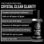 Adam's Polishes Graphene Glass Coating (30ml) - Advanced Rain Windshield Water Repellent for Cars, Shower Doors Mirrors and Other Glass Surfaces | Long Lasting Hydrophobic Graphene Ceramic Coating