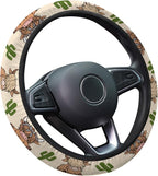 Cute Highland Cow Steering Wheel Cover, Non Slip Polyester Car Wheel Protector for Car SUV Truck, Universal 15 Inch