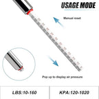 5Pcs Silver Double Straight Type Tire Pressure Gauge，Dual Head Air Pressure Gauge，Pressure Range 10-160 Psi(Suitable for Trucks, etc.
