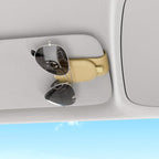 Sunglass Holder for Car Visor, Beige, 2 Packs | Suede Cloth, Magnetic, Organizer for Car Accessories