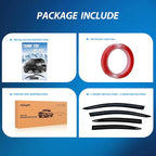 Window Rain Guards for Honda Civic 2012 2013 2014 2015, Window Wind Deflectors Vent Visors, Tape on-4PCS