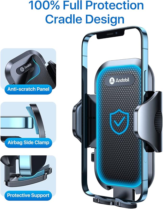 2026 Upgraded Car Phone Holder Mount for Vent, Military Sturdy Metal Clip Air Vent Phone Holder for Your Car Easy Used Cell Phone Car Mount for iPhone 17 Pro Max 15 14 13 Samsung S26 S25