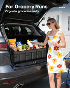 Trunk Organizer for SUV – Foldable & Portable Car Organizers and Storage with 3 Compartments, Large Capacity Car Trunk Organizer Car Accessories for Truck Sedan, Black, 32.3" x 12.8" x 11.0"