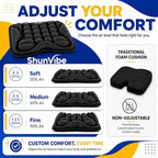 Car Seat Cushion for Long Drives, Pressure Relief Seat Pad with Built-in Pump, Adjustable Air Cell Cushion for Truck Drivers, SUV, Office Chair and Wheelchair