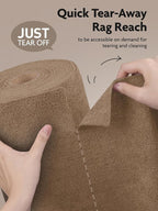 Microfiber Cleaning Cloth Roll- 75 Sheets, 12" x 12" (TAN) | Super Absorbent, Lint-free, Tear-away Microfiber Towel Roll, for All-Purpose Cleaning