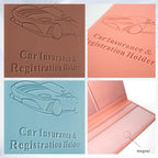 Car Registration & Insurance Card Holder Leather Auto Glove Box Organizer Document Wallet with Magnetic Shut