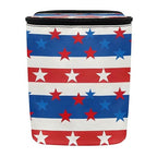 American Flag Star Print Car Trash Can with Lid, 4th of July Leak Proof Auto Trash Bag Hanging Vehicle Garbage Can Multipurpose Storage Container for Back Seat Road Trip