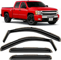 Voron Glass in-Channel Extra Durable Rain Guards for Trucks Chevrolet (Chevy) Silverado/GMC Sierra 2007-2013 Crew Cab, Window Deflectors, Vent Window Visors, 4 Pieces - 220002
