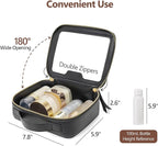 Clear Makeup Bag - TSA Approved Toiletry Bag for Carry-on & Checked Luggage, Water Resistant Car Storage Organizer with Reinforced Seams