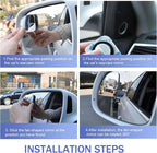 2 PCS Car Blind Spot Mirrors, HD Frameless Glass Blind Spot Side Mirrors, Fan Shaped Rotatable Wide Angle Rearview Looking Glass, Universal Vehicle Reflective Assist Accessories (Sliver)