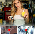 Car Window Oil Film Remover | 50g Anti-Fog Anti-Rain Remover - Auto Glass Cleaner,for Exterior Rearview Marine RV Truck Detailing Garage SUV Van Boat House