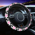 Cow Pink Print Cute Country Rustic Farmhouse Steering Wheel Cover Car Accessories Cute for Women Girls Girly Universal 15 Inch Neoprene Auto Interior Decor Anti Slip Car Truck Protector