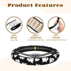 Steering Wheel Cover Accessories Neoprene Cover, Breathable Non-Slip Easy to Install Suitable for Women Men, 14.5-15.5 Inch for Car SUV Van Truck Universal - Ghost