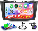 4G+64G Car Radio for Suzuki Swift 2011-2017, Android Car Stereo Carplay Android Auto EQ 9 Inch Touchscreen Bluetooth FM RDS GPS WiFi Mirror Link Backup Camera