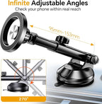 for MagSafe Car Mount【Windshield+Vent+Dash】Magnetic Phone Holder for Car Phone Holder Mount Cell Phone Holders for Your Car Accessories Suction Phone Mount for Car Truck Stand for iPhone 17 16