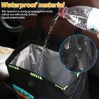 Car Trash Bag, Leak-Proof Large Capacity 3.4 Gallons Hanging Vehicle Trash Bin with Storage Pocket, Multipurpose Portable Auto Garbage Bag for Travel, Universal Fit (Pink)