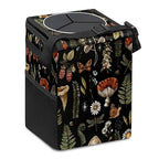 Car Trash Can with Lid Vintage Botanical Mushrooms Collapsible Reusable Leak-Proof Auto Garage Bag,Hanging Vehicle Car Accessories Interior Car Organizer