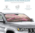 Windshield Sun Shade Rose Flower Garden Butterfly Car Front Window Sunshade Cover for Truck SUV Blocks UV Rays Automotive Visor Interior Protector 51 x 27.5 inch