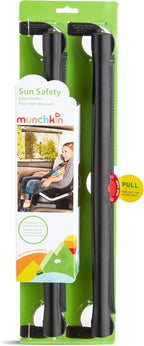 Brica Sun Safety Car Window Shade with Heat Alert, Helps Block UVA/UVB Rays, 2 Pack, Black