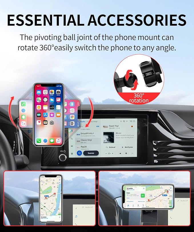 Car Phone Holder for Toyota Camry LE/SE 2025-2026 Accessories 8-inch Screen | Magsafe Magnetic Cell Phone Mount Clip Compatible with iPhone, 3D fit Stable Dashboard GPS Navigation Bracket Cradle Stand