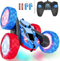 Remote Control RC Car for Kids 6-12, High-Speed 4WD Stunt Car with LED Lights & 360° Rotation, 2.4GHz Off-Road Vehicle Toy with Rechargeable Battery, Cool Valentines and Birthday Gift for Boys