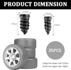 35PCS Tire Plug Kit with Screwdriver,Rubber Flat Tire Repair Kit for Fast Repair of Tire Punctures,Durable Car Tire Repair Kit Self-Service Repair Nails for Car Motorcycle Truck (35PCS)