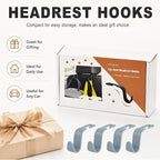 Car Seat Hooks for Headrest 4 Pack, Car Seat Back Storage Hook, Universal Vehicle Headrest Hanger for Purse, Handbag, Coat, Umbrella, Grocery Bags, Practical Interior Accessories