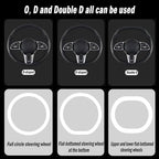 2Pc Carbon Fiber Steering Wheel Cover Universal Fit 99% Cars | Non-slip soft grip, easy to wipe clean, quick to install, perfect for daily commutes and road trips, Black
