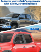in-Channel Rain Guards Fit for Chevy Colorado/GMC Canyon Crew Cab 2023 2024 2025 2026 Window Rain Guard Extra Durable Truck Window Deflectors Window Vent Visors Shades Car Accessories