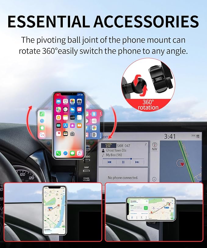 Car Phone Holder for Toyota Camry/ Hybrid 2021-2024 Accessories 9" Screen | Magsafe Magnetic Cell Phone Mount Clip Compatible with iPhone, 3D fit Stable Dashboard GPS Navigation Bracket Cradle Stand