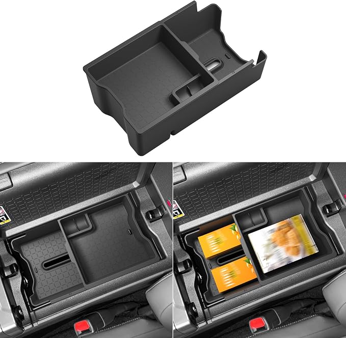 Center Console Double-Layer Organizer for Toyota RAV4 2026 Central Control Armrest Double-Layer Storage Box Insert Tray Interior Auto Accessories Black