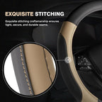Car Steering Wheel Cover, Microfiber Leather Steering Wheel Covers with Anti-Slip Lining, Breathable Elastic Car Steering Wheel Protector, Universal Standard Size 14-15 inch