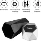 Car Trash Can with Lid, Easy to Clean, Diamond Design Small Automatic Portable Trash Can, Used in Car Home Office Interior Accessories, 2PCS(Silver)