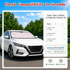 Car Windshield Sun Shade, Universal Fit Compact Sedan SUV, Cute Heart Bow | 59 x 27.5" Car Sun Visor, Foldable Front Window Sunshade, UV Heat Protection, Girly Bow Series
