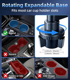 Car Cup Holder Tray, Car Food Tray Table for Car Eating Lunch, Cup Holder Expander Insert Interior, Long Road Trip Essentials Travel Patrol Accessories Drink Holder Organizer for Semi Truck Rv