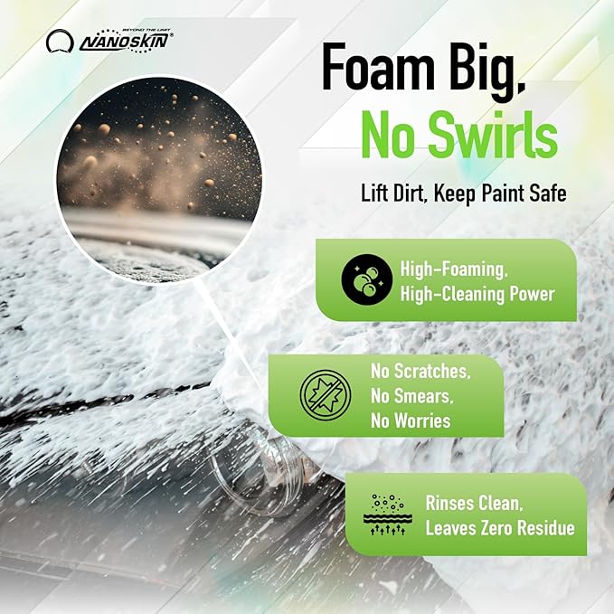 BUBBLE BATH Foaming Car Wash Shampoo 5 Gallons - Works with Foam Cannon, Foam Gun, Bucket Washes, Car Soap for Pressure Washer | For Car, Truck, Motorcycle, RV & More | Green Apple Scented