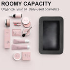 Clear Beach Makeup Bags, TSA Approved Toiletry Bag with Zipper, Clear Makeup Organizer Fit Carry-on Travel Car Accessories Essentials,Portable Travel Small Pouch for Women Men (Black)