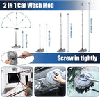 21Pcs Car Cleaning Kit with High Power Handheld Vacuum, Car Wash Mop with Long Handle, Bucket, Detailing Brush Set, Windshield Cleaner, Complete Interior Exterior Washing Supply for Men Women